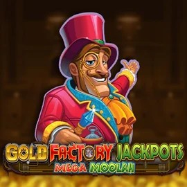 Gold Factory Jackpots Mega Moolah logo by Aurum Signature Studios Betpoint Casino