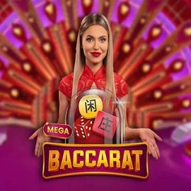 Mega Baccarat slot visual from Pragmatic Play available on bet-point.ca