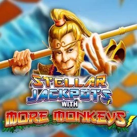 Stellar Jackpots with More Monkeys slot logo by Lightning Box Game at Betpoint Casino
